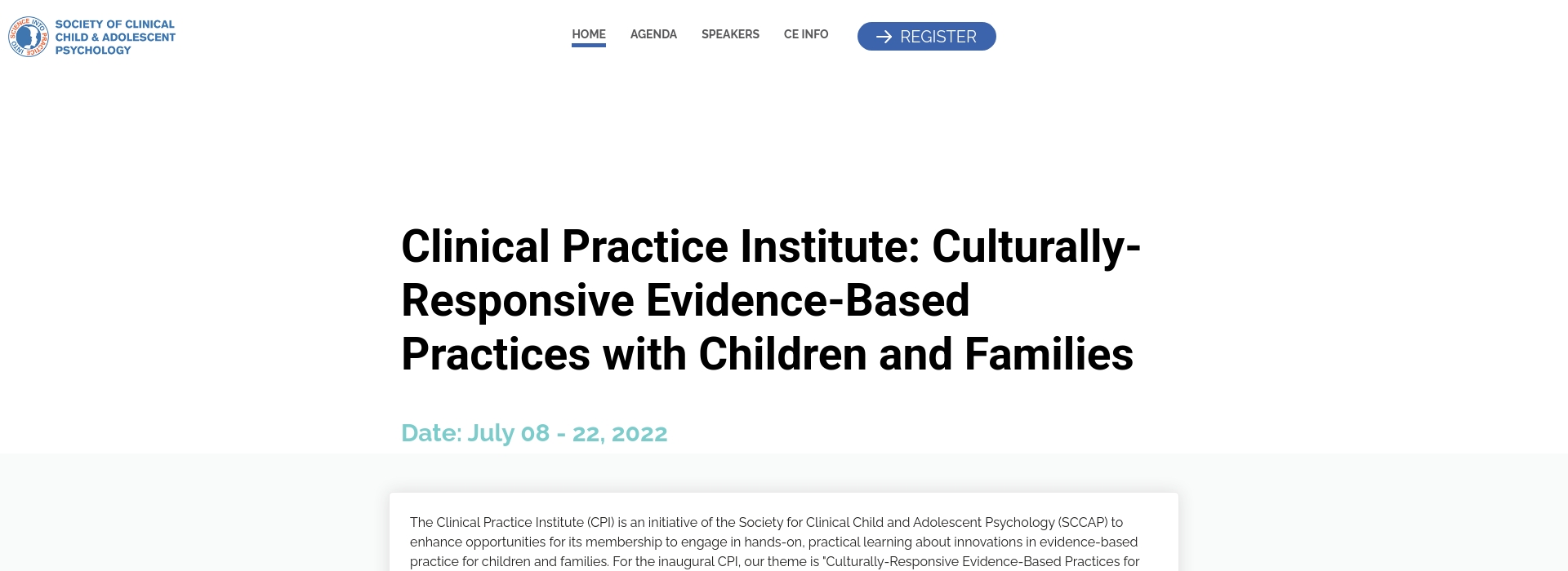 Clinical Practice Institute: Culturally-Responsive Evidence-Based ...
